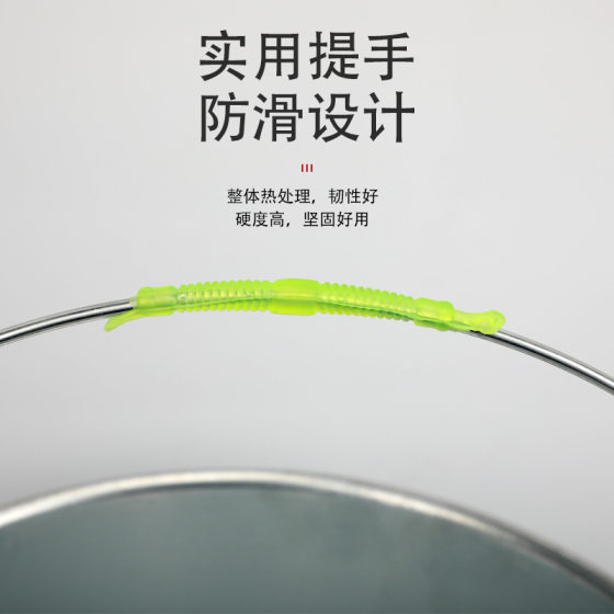 Galvanized Iron 8-Liter 12-Liter Water Bucket Thickeneded Metal Large-Capacity Kitchen Cleaning Iron Bucket Eight Yuan Store Department Store Supply