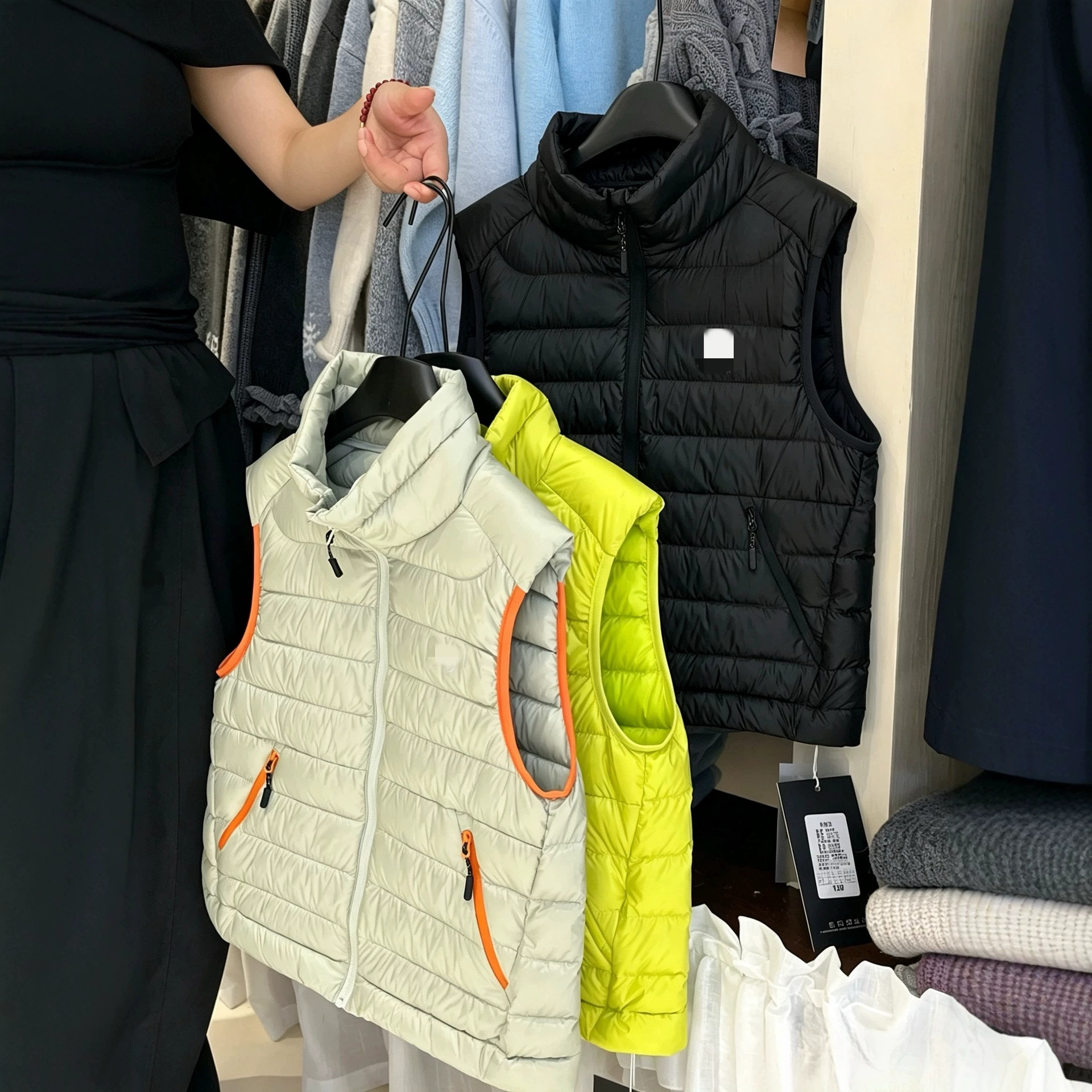 Children's 90% down vest, winter style, ribbed collar, unisex, white duck down vest, outdoor down jacket, children's clothing