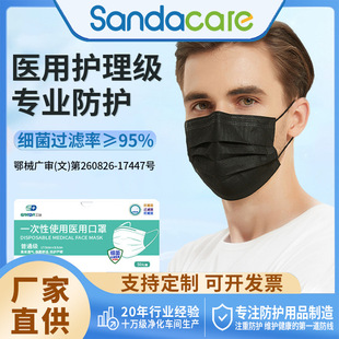 Disposable Medical Masks Blue Black Adult Three-Layer Protective Dust-Proof Antibacterial Medical Grade Masks Wholesale Manufacturer