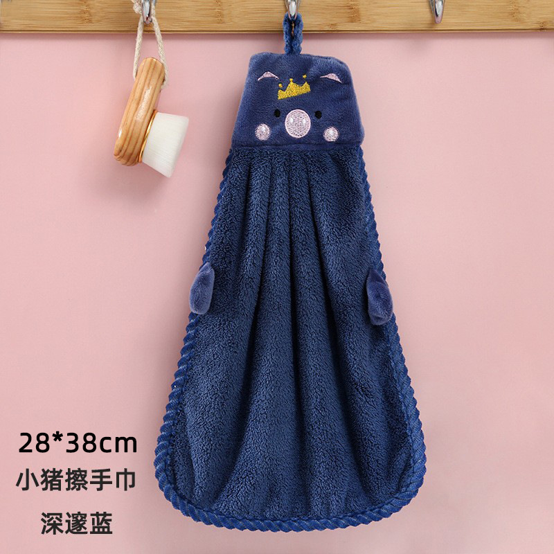 加厚家用卫生间厨房擦手巾挂式可爱卡通珊瑚绒吸水抹布儿童擦手布|undefined