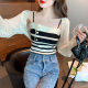 Summer 2025 New Style Knitted Striped Camisole Women's Inner Chic Short Student Top Ins Trendy