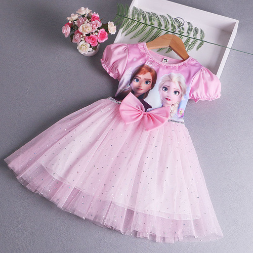 Children's Frozen Elsa Princess Dress Summer Dress Girls Fashionable Elsa Baby Girl Elsa Dress