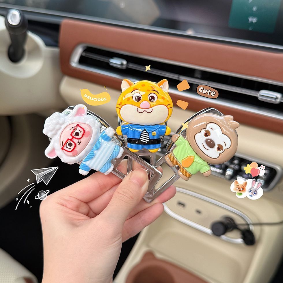 Judy Nick Zootopia Car Seat Belt Plug Extension Holder Cute Car Interior Accessories