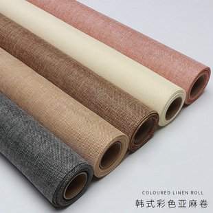 Bright Korean-style colorful linen roll vintage floral diy material linen flower wrapping paper for flower shop