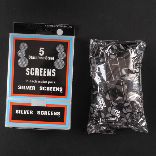 5 pieces/card pack 304 stainless steel water pipe filter sheets, igniting mesh sheets, pipe filter nets, gold and silver mesh sheets