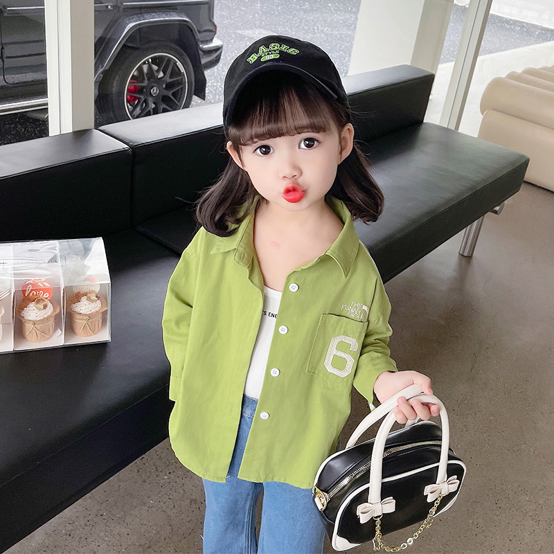 Stylish Girls' Outerwear Shirt, New Autumn Style, Children's Long-Sleeved Casual Top, Toddler Cardigan, Baby Girl Clothes