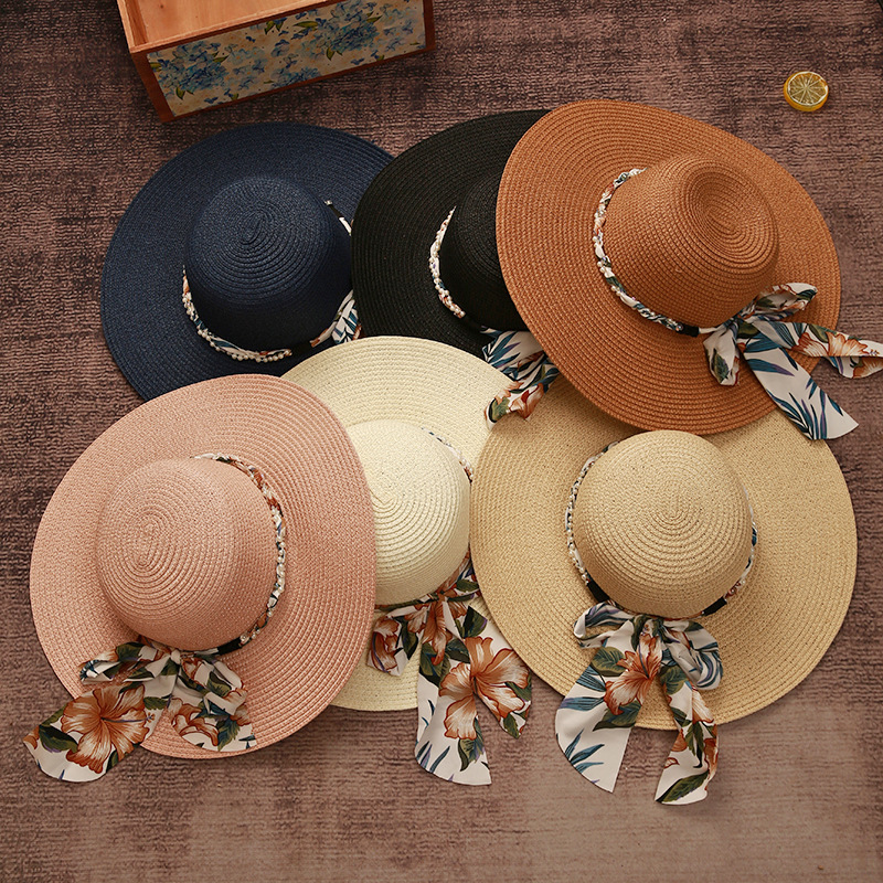 385g Weight Straw Hat Hats Type Street Occasion Women's Elegant Basic Solid Color Big Eaves Straw Hat