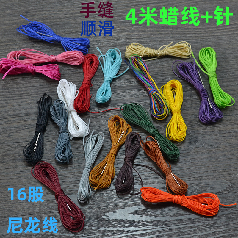 Hand-Sewn Steering Wheel Cover Special Needle and Thread Set for Car Steering Wheel Cover DIY Nylon Flat Waxed Thread Round-Headed Needle 4m Long Set