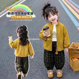 女童2026秋季新款套装鸽子七号套装童仓爆儿童休闲洋气外套，裤子