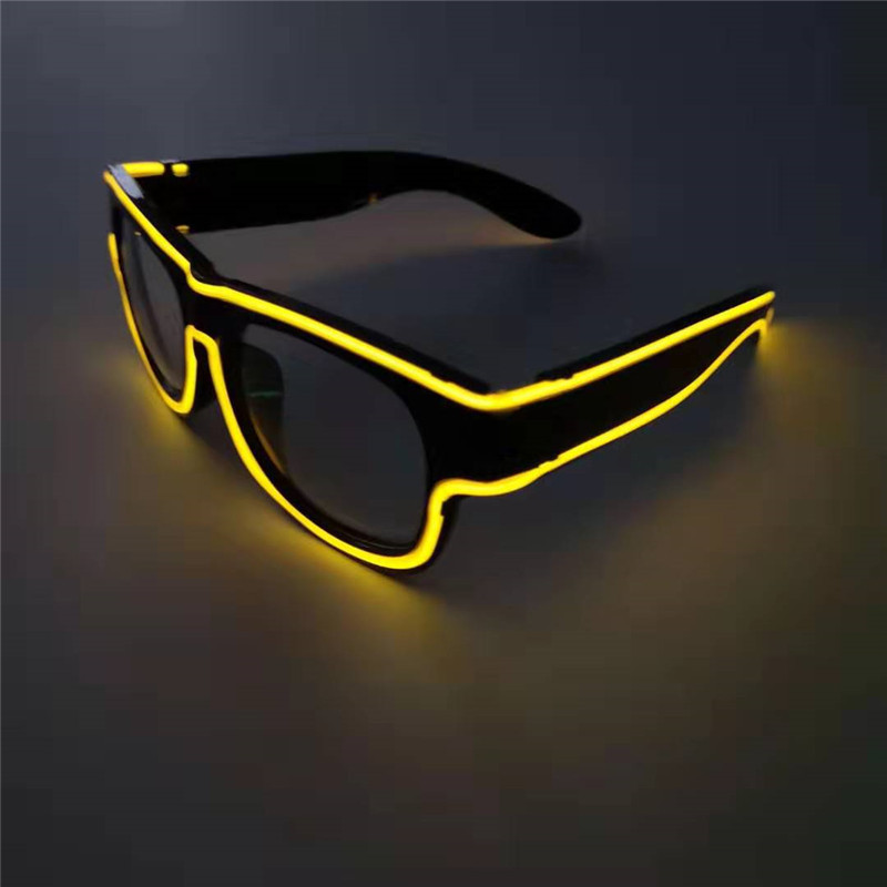 Fabricante suministro de gafas luminosas inalámbricas recargables de luz fría, gafas luminosas transfronterizas de discotecas, bares, fiestas, gafas luminosas LED