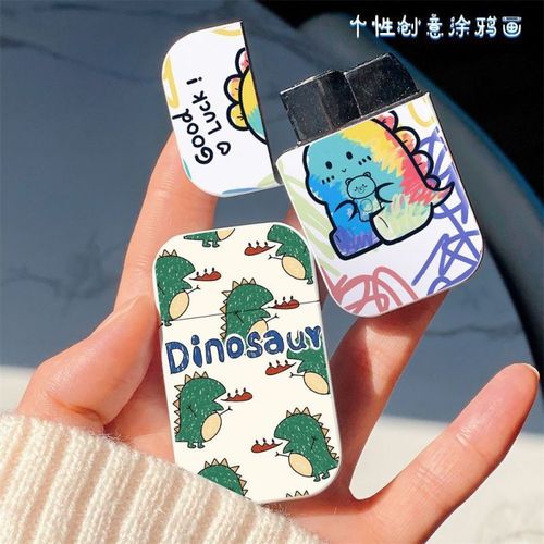 Cartoon pink flame windproof lighter, high-looking, cute, creative, male and female internet celebrity, personalized couple gift