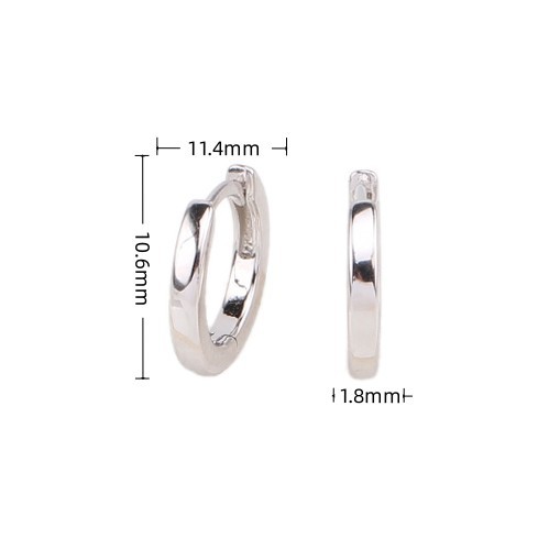 1 Pair Simple Style Round Solid Color Plating Sterling Silver White Gold Plated Gold Plated Earrings display picture 1