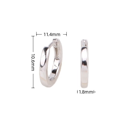 5g Weight 0.03µm Gold Plating Thickness 1 Pair 925 Sterling Silver Round Solid Color Earrings