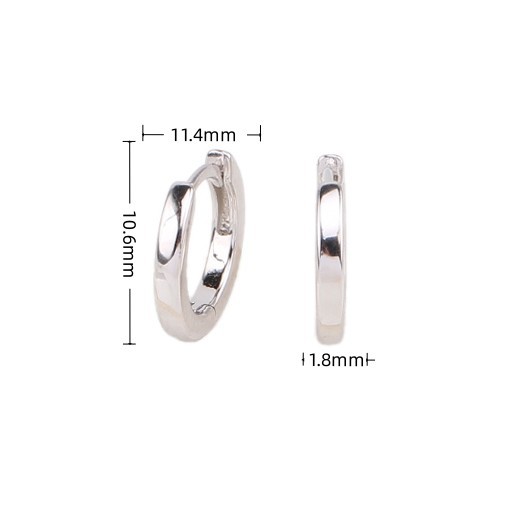 1 Paire Style Simple Rond Couleur Unie Placage Argent Sterling Or Blanc Plaqué Plaqué Or Des Boucles D'oreilles display picture 1