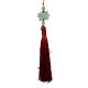 Jiuyue antique new lotus small tassel white jade lotus tassel bookmark sachet mobile phone shell hanging decoration large discount