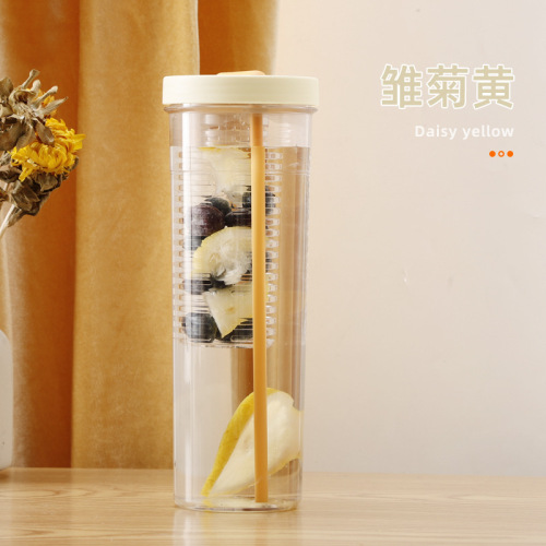 Straw cup, good-looking filter, dry and wet separation, large-capacity plastic cup, couple cup, fall-resistant, portable cup