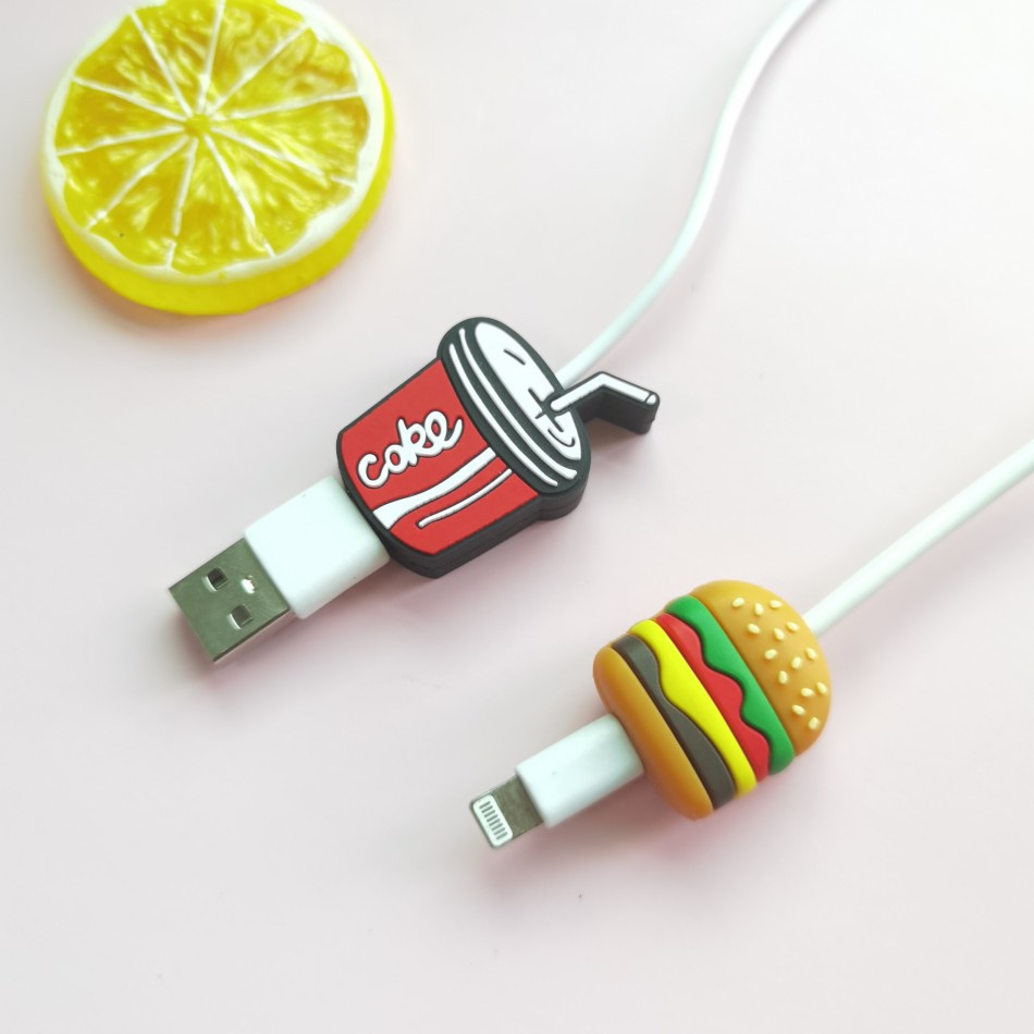 PVC软胶咬线器3D数据线保护套个性卡通食品通用绕线理线器定制