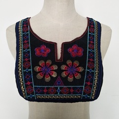 Fashion polyester embroidery colorful ethnic style DIY cheongsam lace collar clothing applique accessories wholesale
