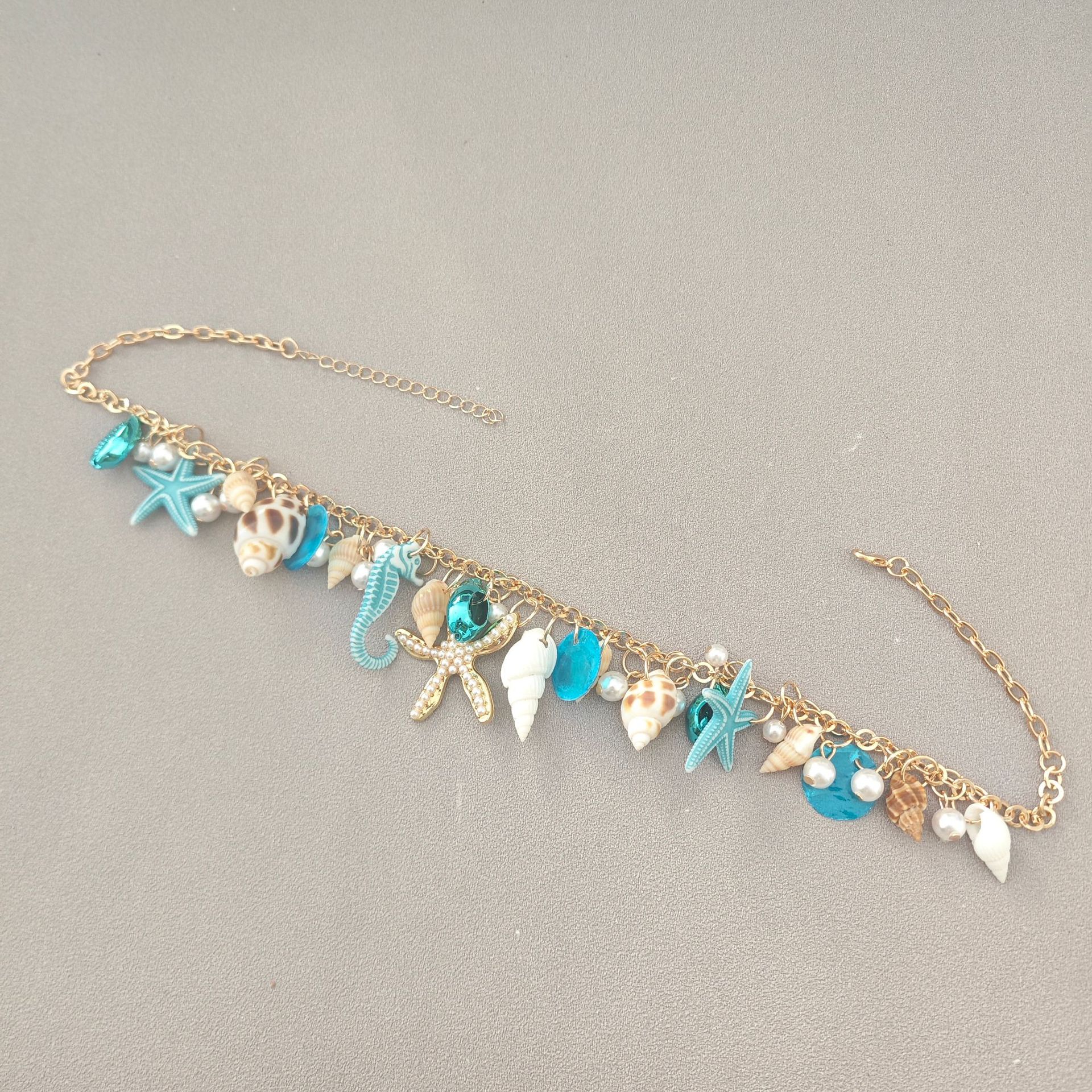 Alloy Chain Material 1 Piece Quantity Marine Style Simple Style Shell Alloy Shell Wholesale Necklace