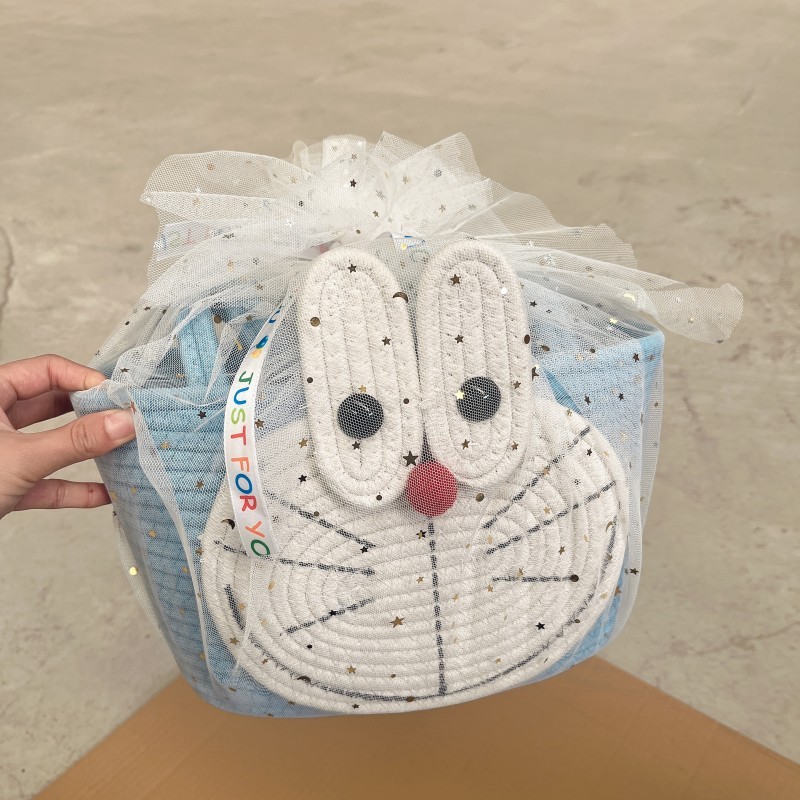 卸売レインボーポータブルバスケット赤ちゃん満月ギフト子供の百日宴会お土産織り誕生日ギフトボックス|undefined