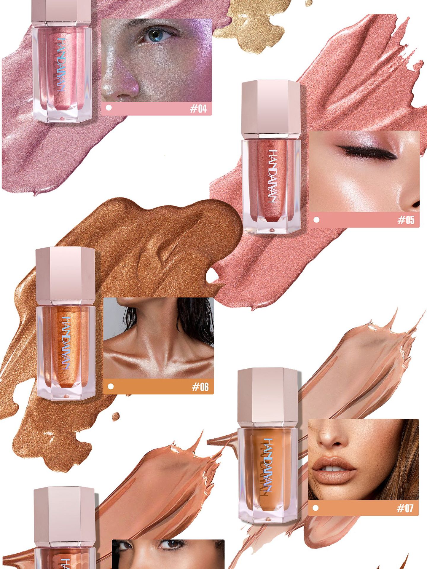 handaiyan Highlighter Contouring Liquid, Han Daiyan Facial Shadow Pearl Brightening Liquid, Cross-border Eyeshadow Liquid from Europe and America undefined