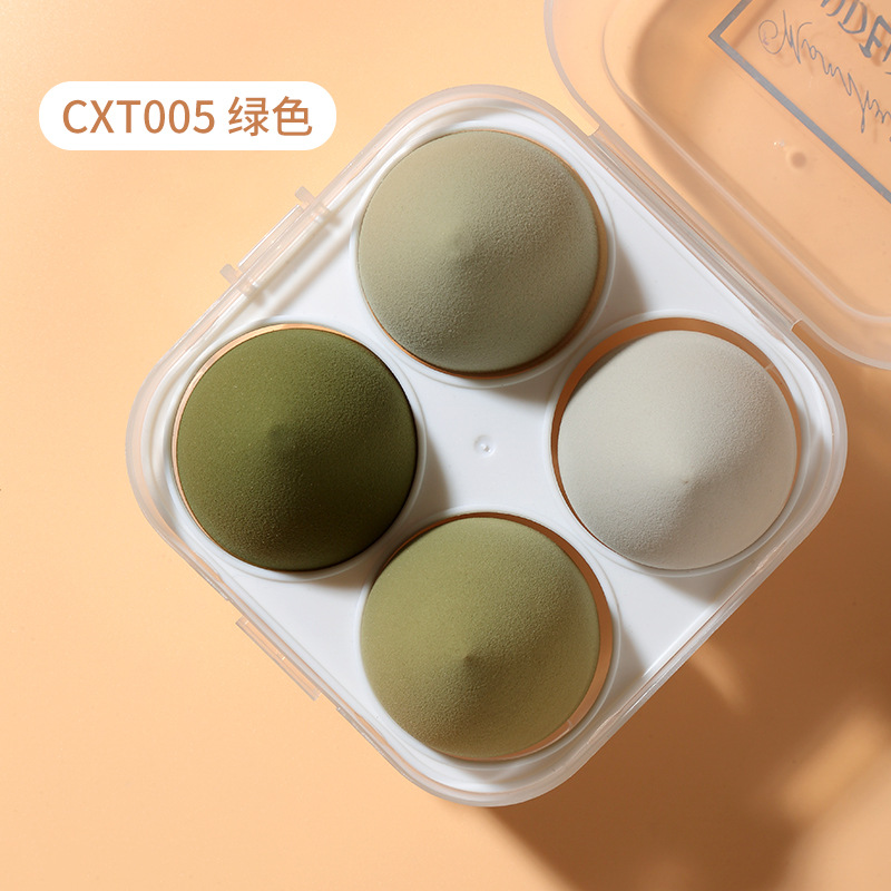 Esponjas de belleza LMLTOP Eggshell, juego de 8 piezas en caja, esponjas de maquillaje en forma de gota de agua de doble uso, secas y húmedas, venta al por mayor.