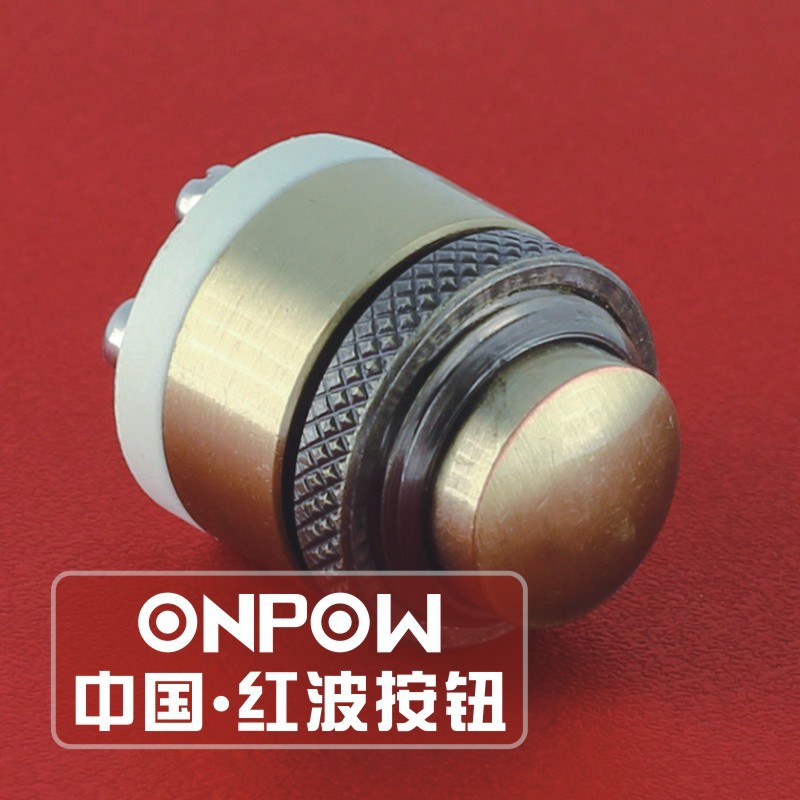 ONPOW中国红波按钮GQ16 自复式 金属门铃按钮开关16mm