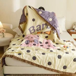 Cotton Gauze Autumn and Winter Quilt Cotton Puff Warm Thickened Cotton Quilt Cartoon Cotton Yarn Children's Quilt Thick Quilt Core