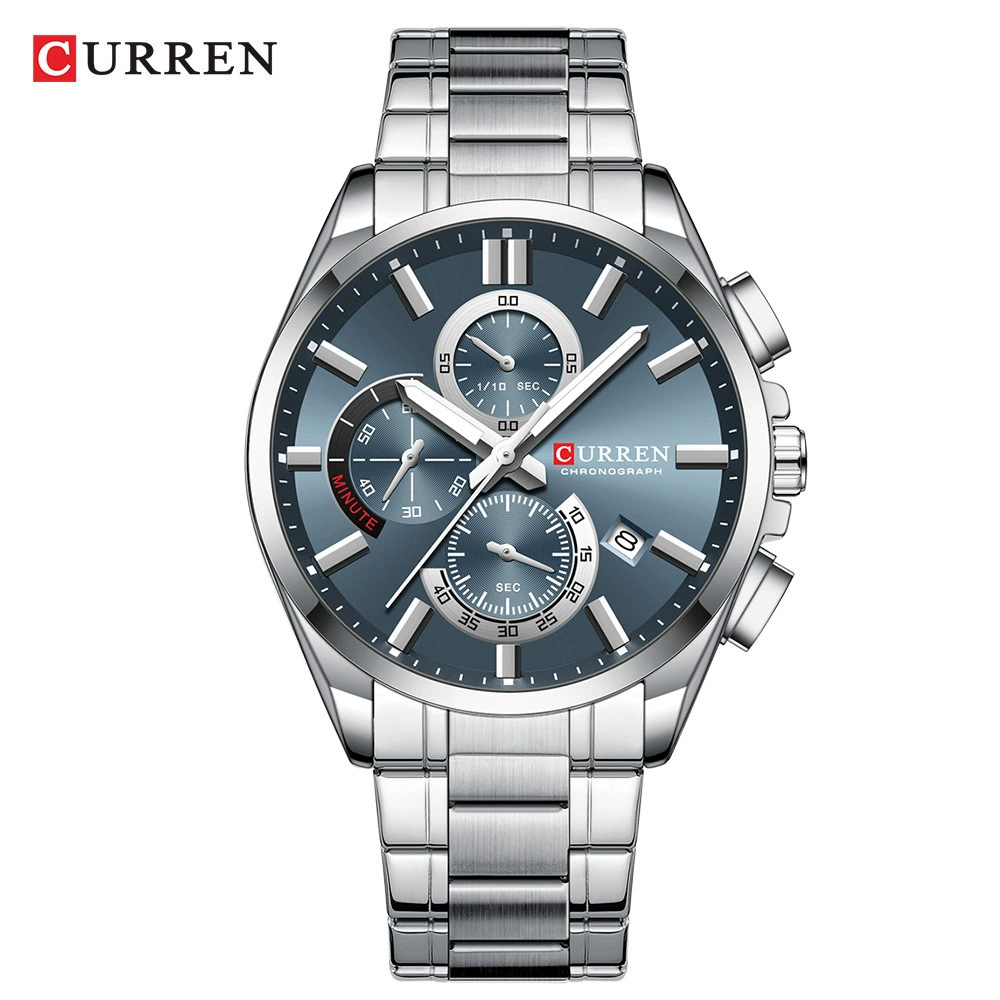 CURREN/Karen 8475 мужские многофункциональные часы с шестью индикаторами, водонепроницаемые, крупный циферблат, мужские часы