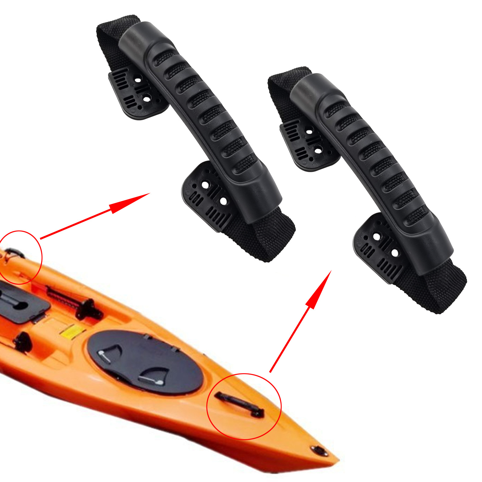 카약 핸들 고무 핸들 고정 웨빙 핸들 플라스틱 보트 폭행 보트 핸들 카약 풍선 보트 풀