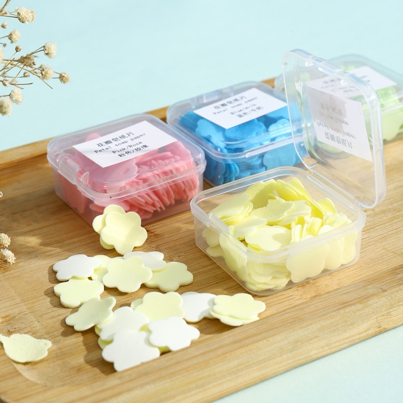 Boxed Disposable Soap Sheets, Portable Mini Hand-Washing Soap Paper, Outdoor Portable Cleaning Antibacterial Soap Sheets, Factory Wholesale