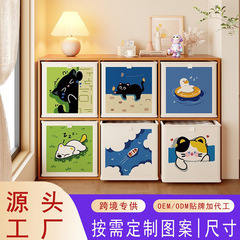 亚马逊卡莱克格子收纳箱客厅6格大容量布艺编织玩具杂物收纳神器