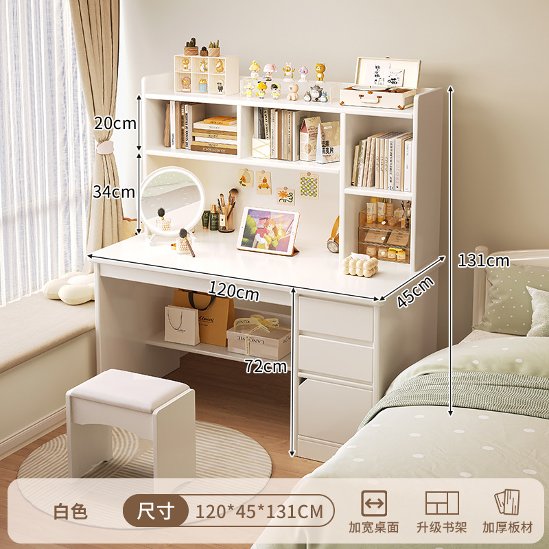 Escritorio dos en uno, escritorio de maquillaje, escritorio de computadora, tocador, dormitorio todo en uno, moderno y simple 2024 nuevo almacenamiento image 46