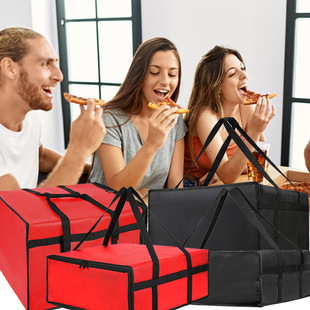 Cross Border in stock Supply Insulation Pizza Delivery Bag Pizza Insulation Food Bag Insulation Grocery Bag Black