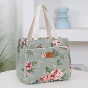 Cross-border New Fashion Handbag Printed Large Capacity Student Commuter Lunch Box Aluminum Foil Bento Insulation Handbag