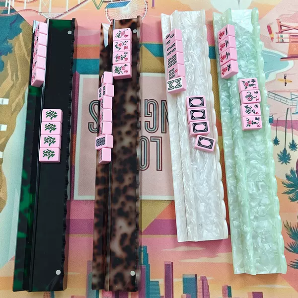 Acrylic American Mahjong Pusher Ruler 20inch Transparent Mahjong Tile Organizer Ruler Cross-Border Mahjong Accessories Set of 4