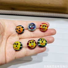厂家批发古法老琉璃笑脸人脸手绘琉璃珠尼泊尔diy文玩配饰饰品