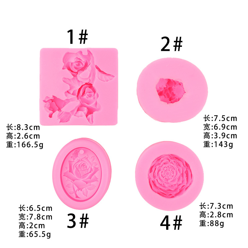 Agujero tridimensional rosa margarita flor brote silicona molde hecho a mano yeso epoxi decoración decorativa molde vela