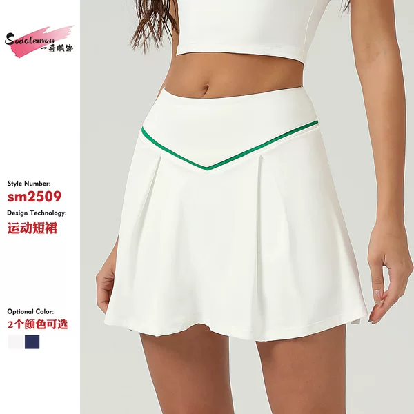 Summer New Pleated Skirt Quick Dry Tennis Skirt High Waist Sports Fitness Skirt Skirt Quick Dry Tennis Skirt Women