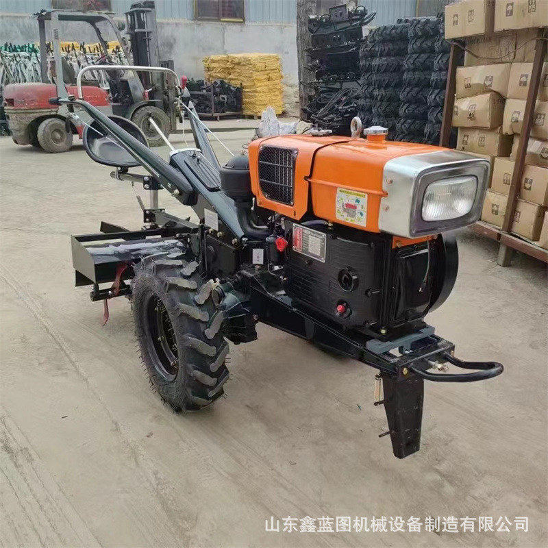 柴油大马力两驱自走式犁田耕地机 大棚耕地除草手扶拖拉机