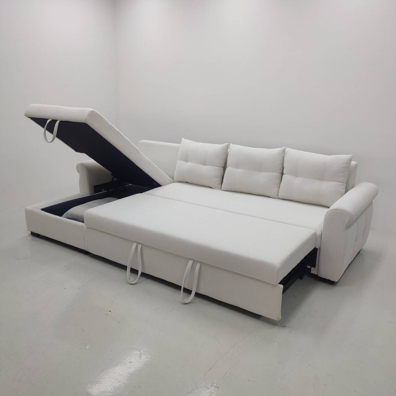 Moderno simple multifuncional esponja cama sofá puede almacenar hogares pequeños y medianos en forma de L esquina sala de estar sofá de doble propósito