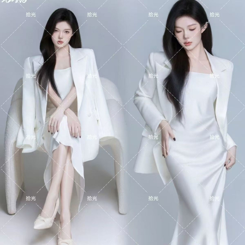 フォトスタジオの新しいポートレートテーマの写真、ハイエンドの女性のプロフェッショナルスーツ、個人的なイメージ写真、アート写真の衣装|undefined
