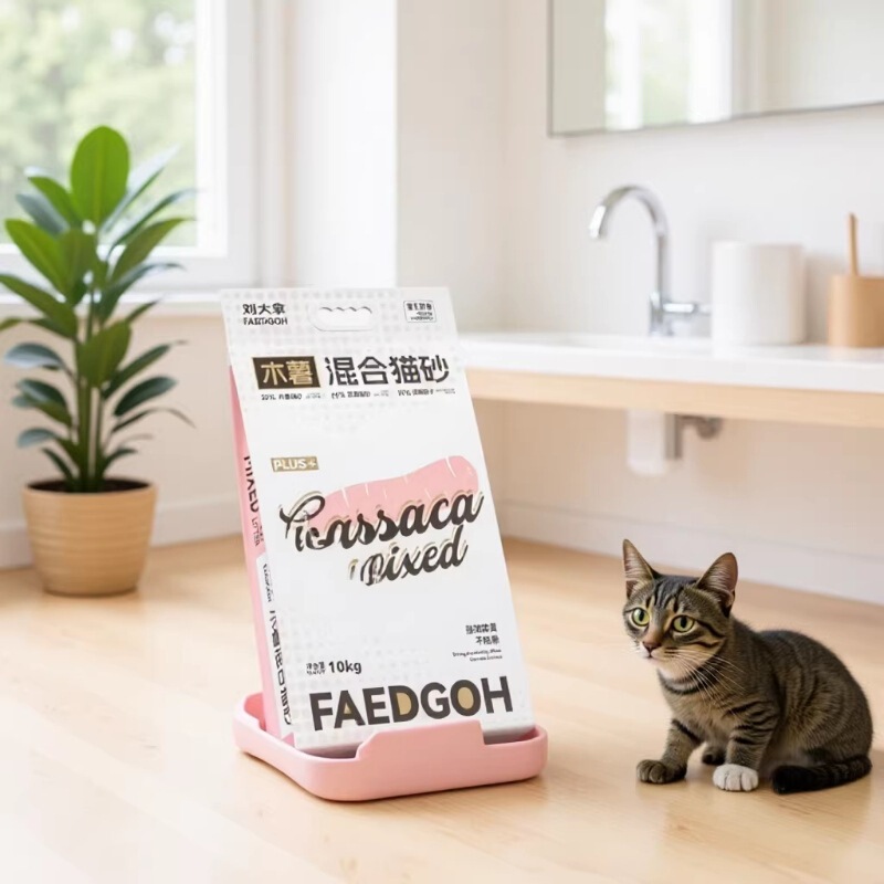 Liu Dan's Cat Litter, a Mix of Cassava and Tofu, Absorbs Water, Clumps, Deodorizes, Reduces Dust, and Can Be Flushed down the Toilet, 10kg