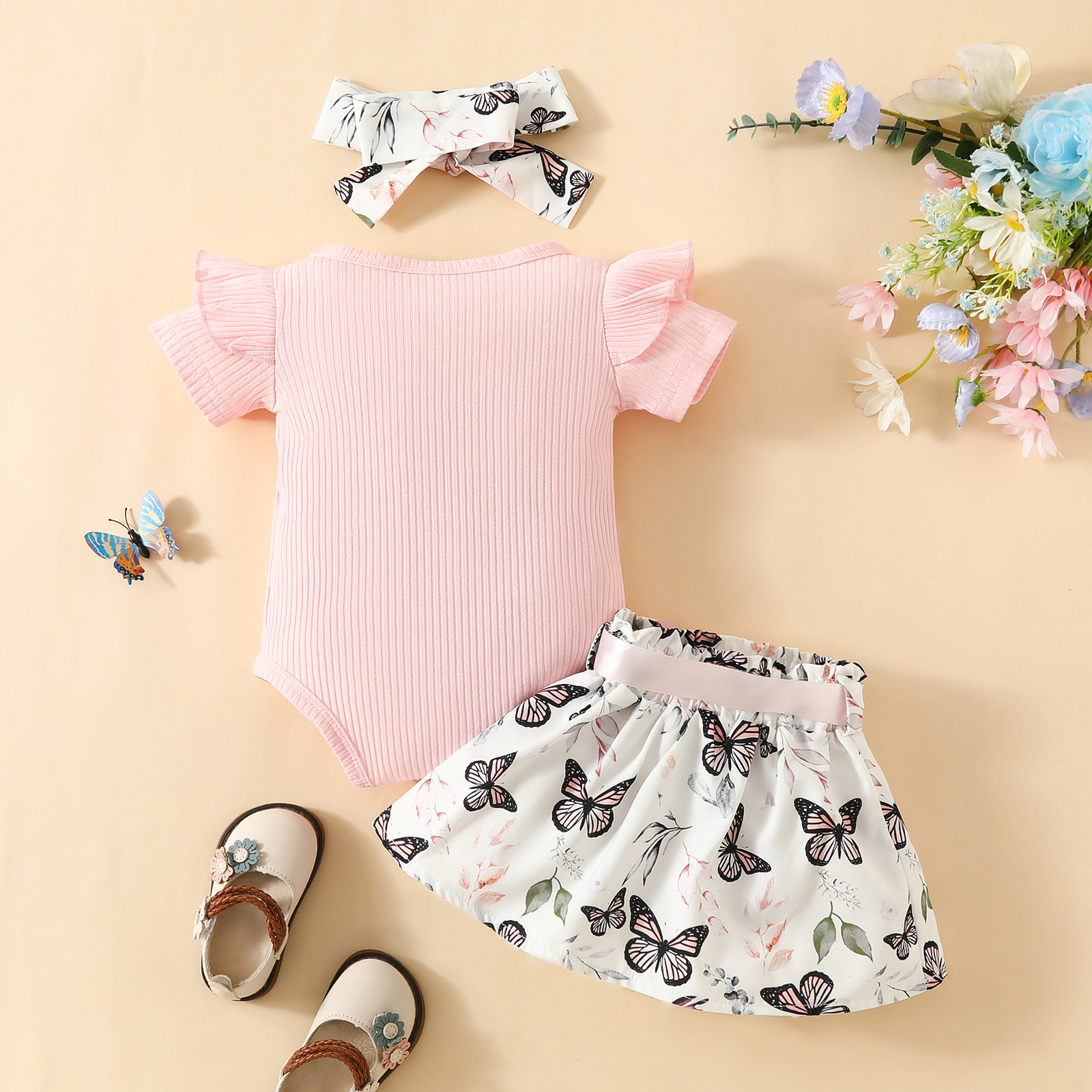 Simple Style Color Block Cotton Baby Clothing Sets display picture 7