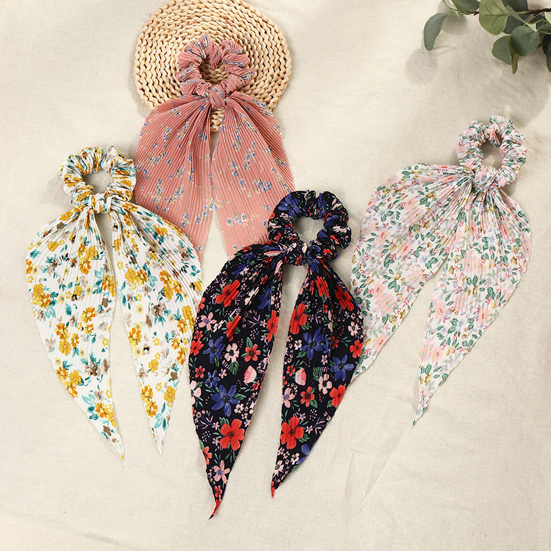 Hot-selling Simple Fashion Flower Long Hair Scrunchies display picture 1