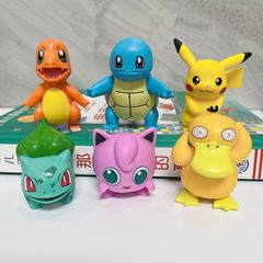 Solid Pokemon 6 gashapon machine toys Pikachu car doll Pokemon ornaments