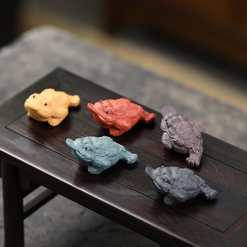 Yixing Zisha Tea Pet Seven-Star Gold Toad Wealth-Accumulating Three-Legged Toad Tea Set Tea Toy Tea Table Small Decorative Creative Sculpture