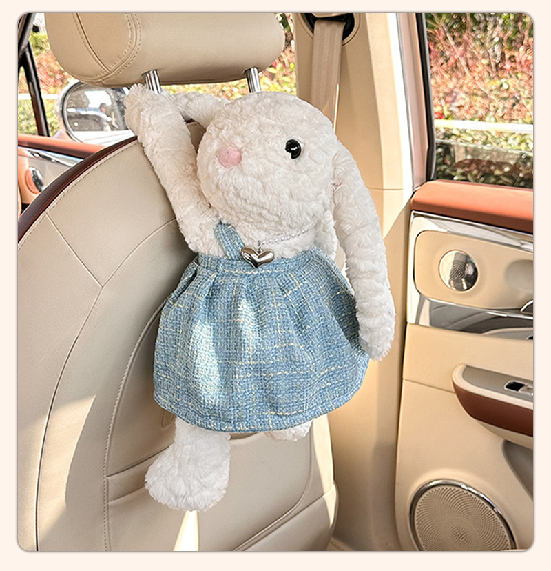Car Tissue Box Cute Bear Plush Doll Tissue Set Creative Cartoon Car Storage Tissue Hanging Bag Wholesale