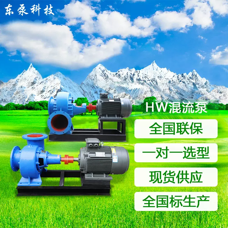 工厂现货大流量提水泵 HW型卧式单级单吸蜗壳混流泵山东东泵