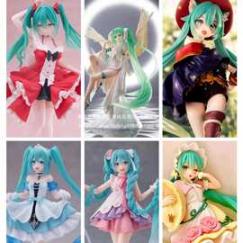 初音手办 少女模型 爱心 水手服 压泡面景品摆件模型二代天使初音